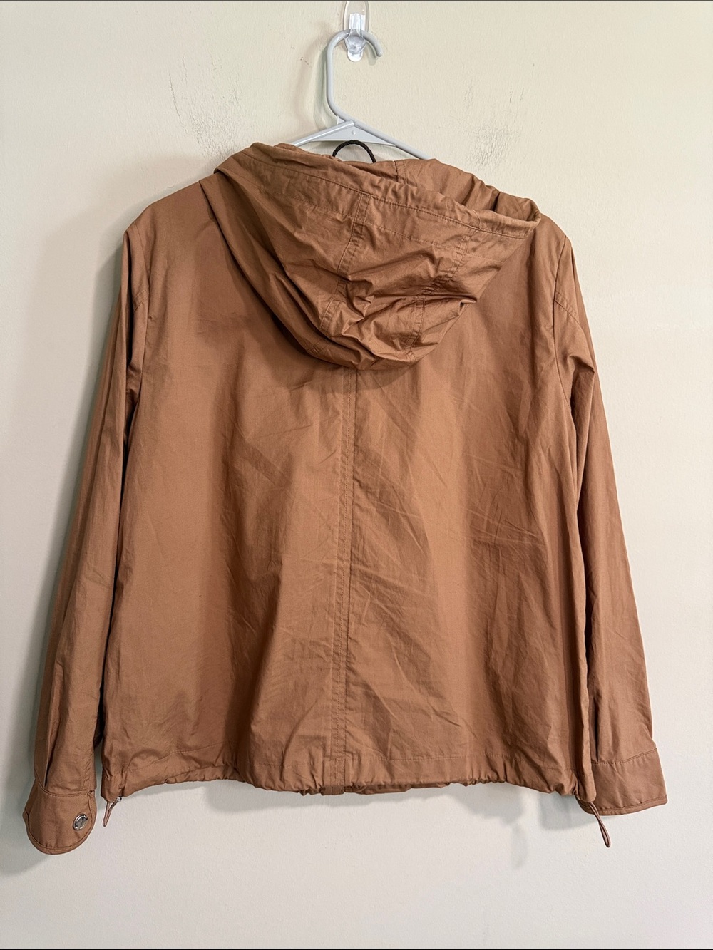 Massimo Dutti Light Brown Carmel Hooded Utility Zip Jacket - Picture 5 of 7
